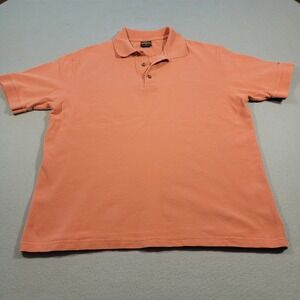 Vintage‎ Woolrich Mens Polo Shirt Cotton Short Sleeve Coral Salmon Size Large